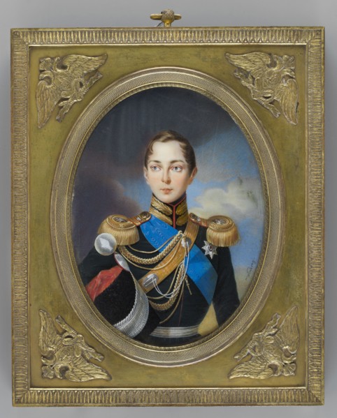 Alexander II Romanov 1808–1881, Tsar of Russia; painted by Ivan Winberg fl. 1800–1851. Miniature