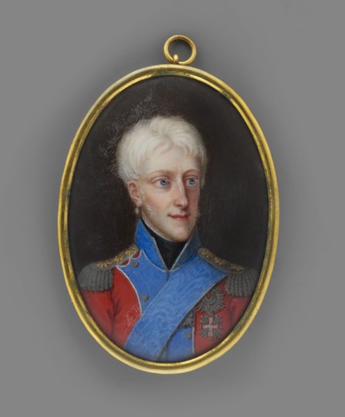Frederick VI of Denmark 1768–1839, King of Denmark; painted by Johann Gorbitz 1782–1853. Miniature