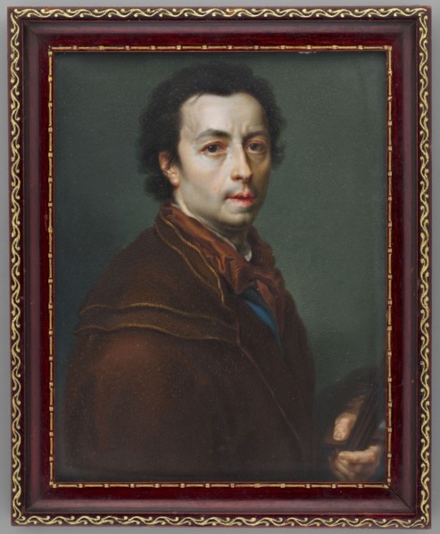 Copy from a self-portrait of Anton Rafael Mengs 1728–1779. Three-quarter half-length facing right: