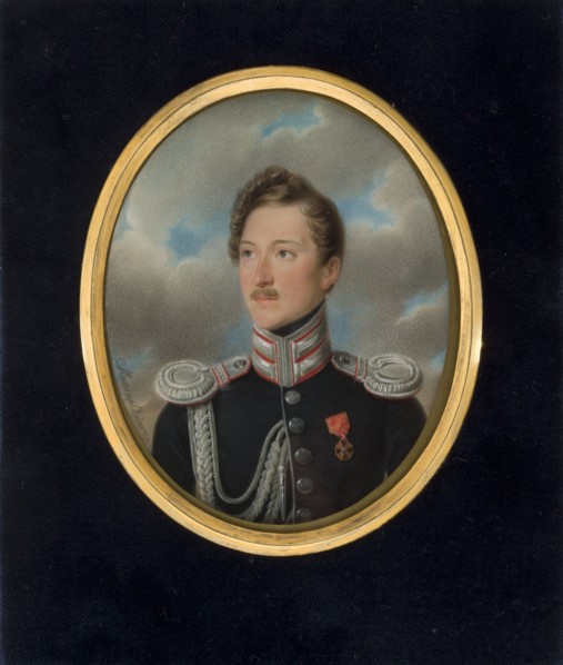 Portrait of a captain of the troops of the Kingdom of Poland. Direct bust, head 3/4 to the left.