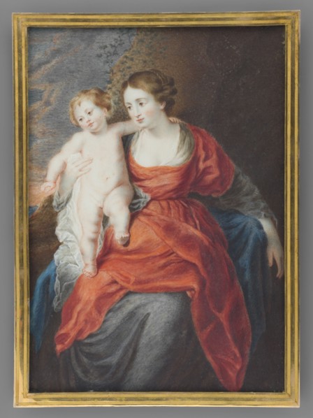 Madonna and Child after Rubens, neo-Gothic frame, Matuszewicz, Maria née Przebendowska 1765–1799