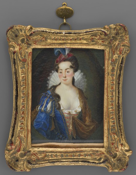 Friederica Elisabeth Clotz ? 1713–1743 in a ball gown, unknown painter; copies paintings in art