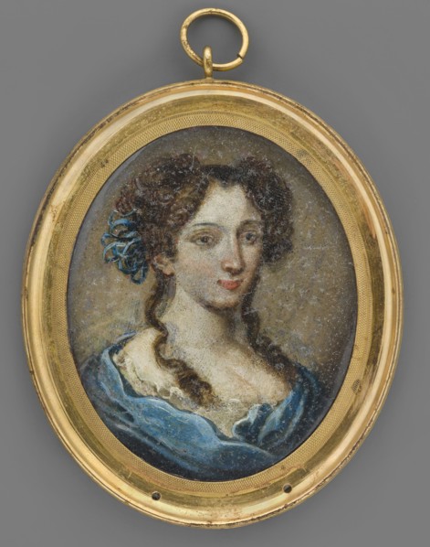 Portrait of Zofia Lekawska, unknown artist, amateur painter. Miniature portrait, bust