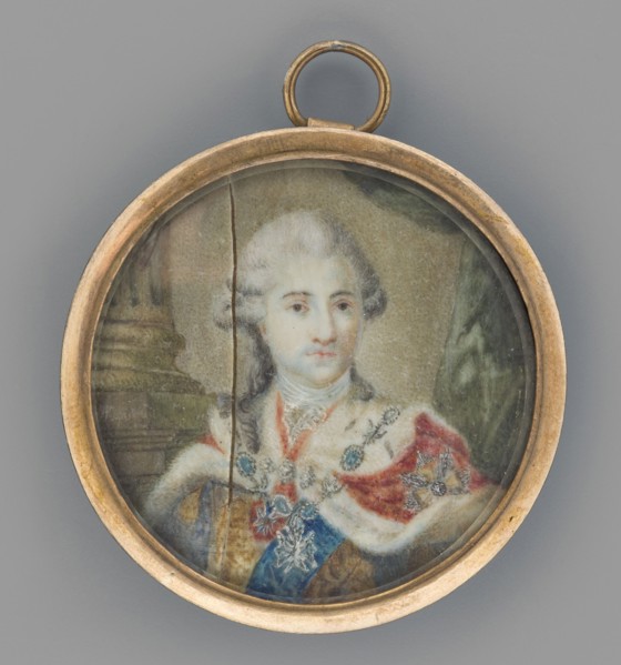 Portrait of King Stanislaw August Poniatowski in coronation robes after Marcello Bacciarelli, by