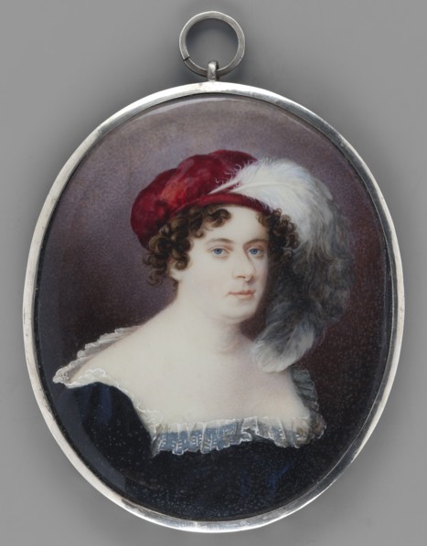 Konstancja Potocka née Konstancja Raczynska 1783–1852, 3/4 bust right; brown hair in short spiral