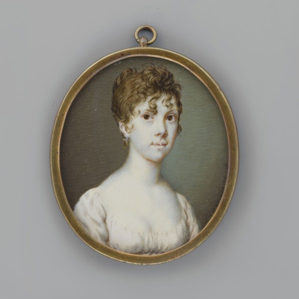 Portrait of a Young Woman in a White Dress, Auvigny, Charles d' 1760–1830 painter. Women; portraits