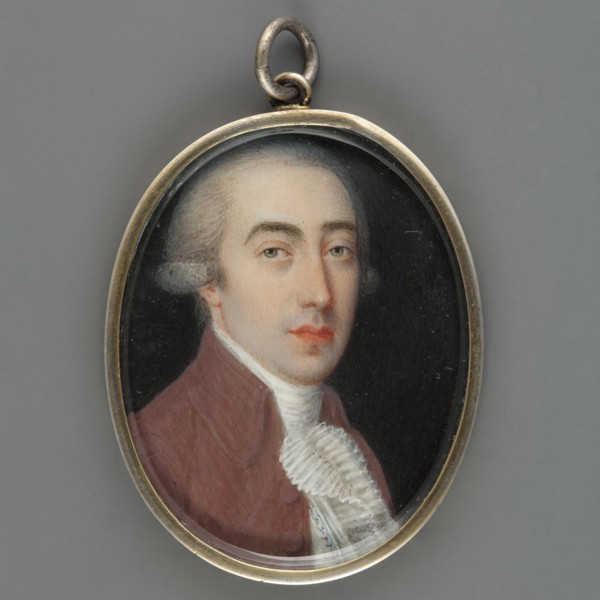 Portrait of a man in a brown tailcoat, aristocracy, costumes, men, three-quarter portrait, male