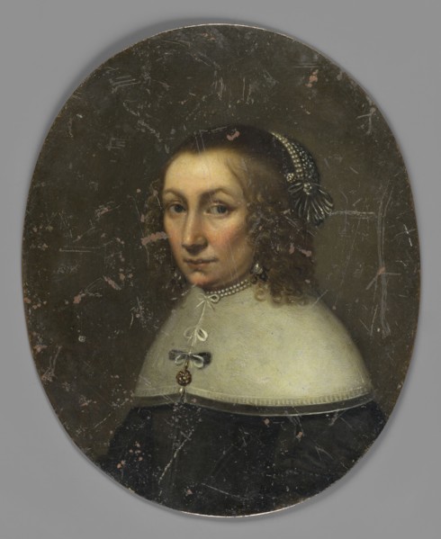 Portrait of an elderly woman, unknown artist. Subject: clergy, woman in three-quarter bust 3/4 left