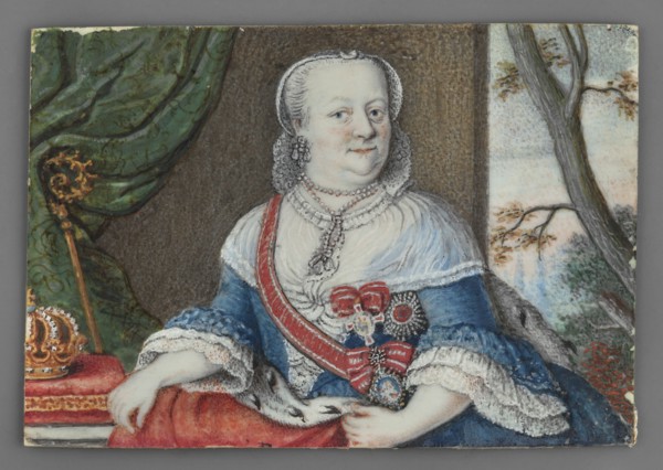 Portrait of Maria Józefa Habsburg 1699–1757, wife of Augustus III, queen of Poland; miniature,