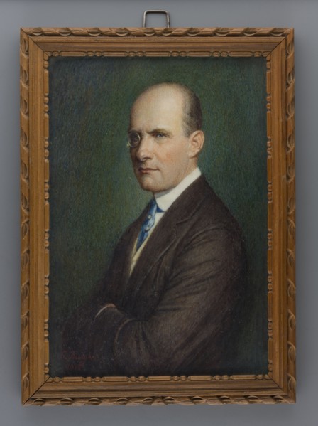Portrait of a Man with a Monocle, G. Burger, 1918. Miniature, height 12.2 cm, width 8.4 cm.