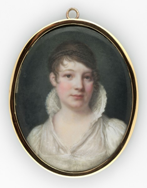 Portrait of a Woman in a White Empire Dress, Aldenrath, Heinrich 1775–1844 painter; dresses Empire