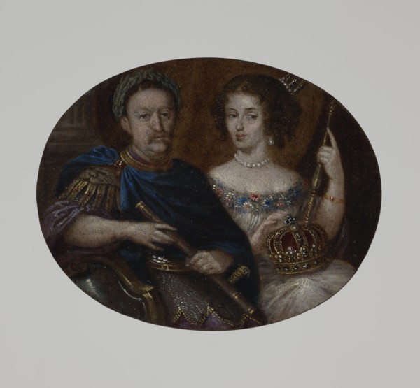 Double portrait of King John III and Queen Maria Casimire by Sebastiano Bombelli 1635–1719. Double