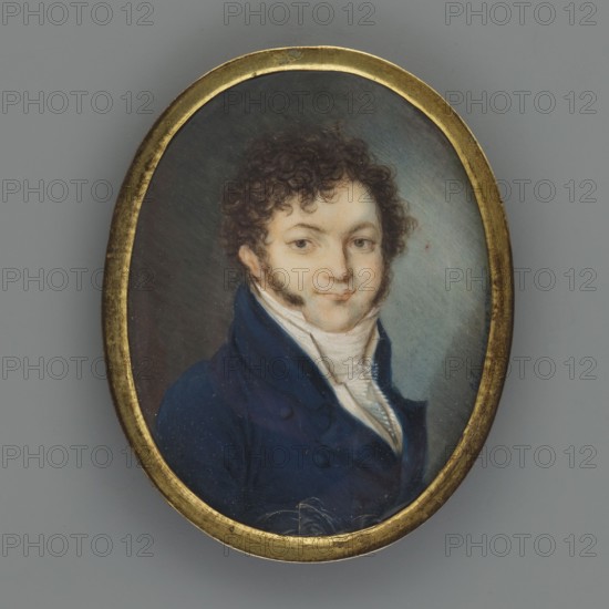 Portrait of a Man in a Navy Blue Tailcoat, Weixlbaum, Michael Johann 1790–1824, painter; busts,