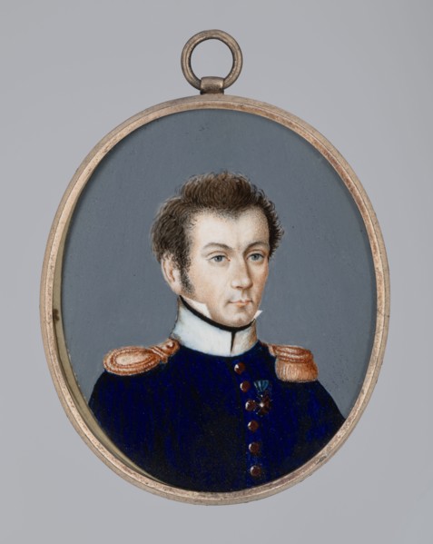 Lieutenant of the 4th Infantry Regiment, 1809–1810, Poland; miniature; height 6 cm, width 5 cm., An
