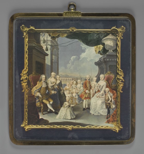 Empress Maria Theresa with her family on the terrace in Schönbrunn, by Antonio Bencini 1710–1765