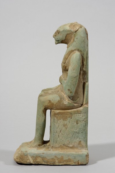 Figurine of the goddess Uadjit with the head of a lioness; maker, Uadjit mythology; depiction