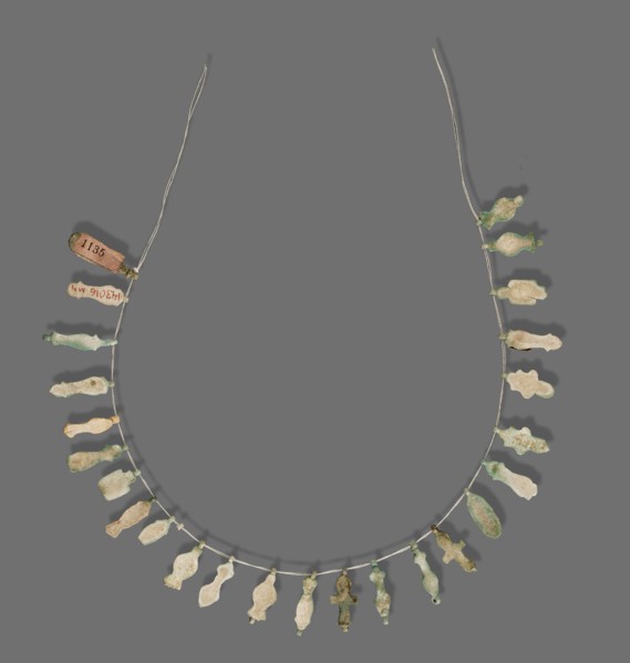 Fragment of a necklace of amulets 26 pieces, Goluchów Greater Poland Voivodeship, necklaces, grave