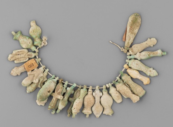 Fragment of a necklace of amulets 26 pieces, Goluchów Greater Poland Voivodeship; amulet necklace