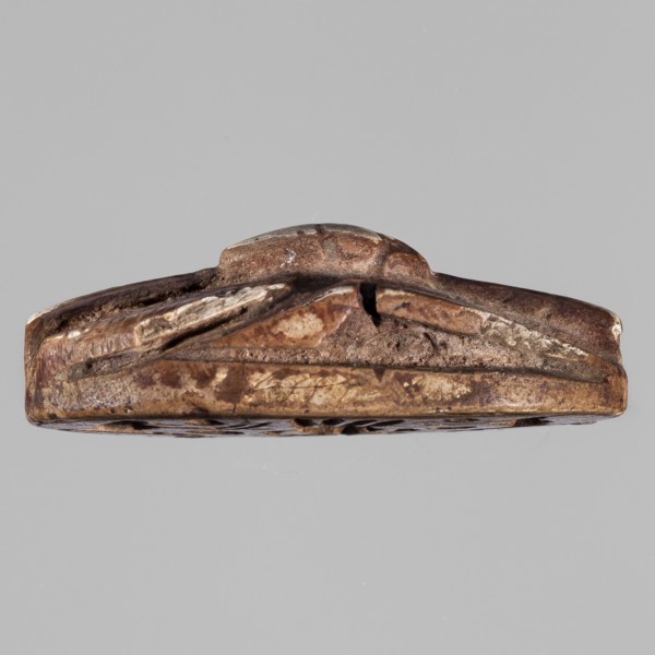 Scarab with a depiction of two baboons adoring Bes. Scarab with an image of two baboons adoring the