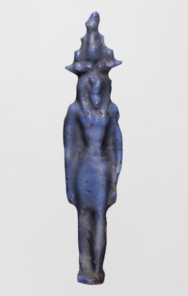 Amulet - Nehebkau, Nehebkau myth., Egyptian deities, Egyptian religion; dark blue glass; 332–30 BC,