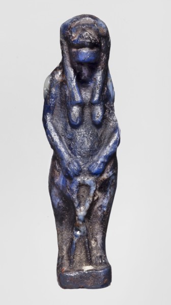 Amulet - goddess Toeris, Toeris myth., Egyptian deities, goddess, dark blue glass, 332–30 BC;