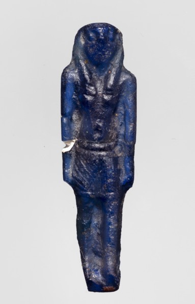 Amulet — god Horus; dark blue glass; Ptolemaic Period, 332–30 BC, Egypt; amulet; height 4.6 cm,