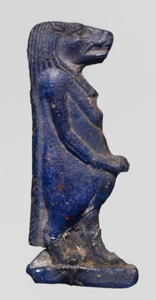 Amulet - goddess Toeris; Dark blue glass with a violet tint; Ptolemaic Period, 332–30 BC, Egypt;
