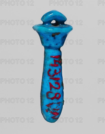 Amulet - Uadz column, protective amulet shaped like a scepter topped with a papyrus canopy; grave