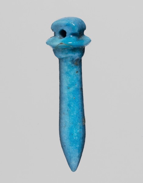 Amulet in the shape of a scepter topped with a papyrus canopy. Amulet; papyrus scepter. 664–525 BC;