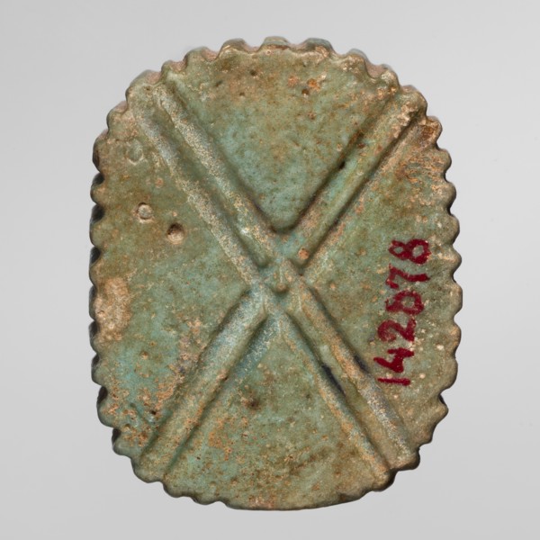 Amulet — plaque with the head of the god Bes; maker, found in Goluchów Greater Poland Voivodeship;