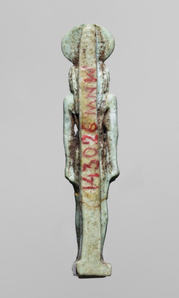 Amulet — god Re-Harakhte; maker, Re-Harakhte mythology; Egyptian deities; solar disk and uraeus