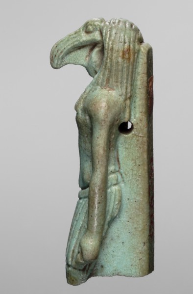 Amulet - god Thoth; maker, Thoth myth., Egyptian deities, Egyptian religion; dated 664–525 BC, Late