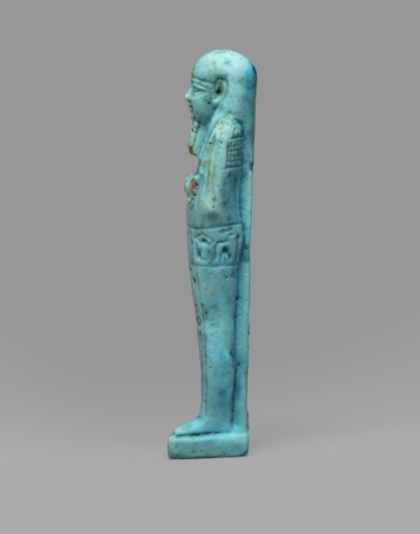 Ushabti Wahibre-em-achet, Back pillar, hieroglyphs, Wahibre-em-achet ca. 664–525 BC. Mummy-shaped