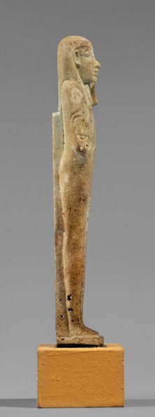 Hornakht's shabti, back pillars, hieroglyphs, wigs, beards facial hair. Hornakht ca. 525–30 BC.