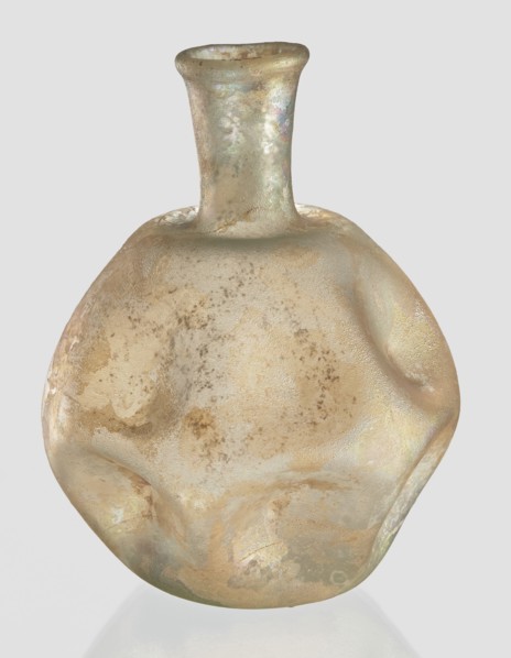 Flask, unknown eastern workshop, 3rd–4th century AD, vessel, height 11 cm, A rounded, irregular