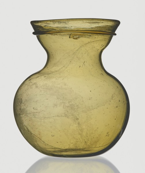 A viceless vessel, Goluchów Greater Poland Voivodeship, below the edge a glass thread is applied