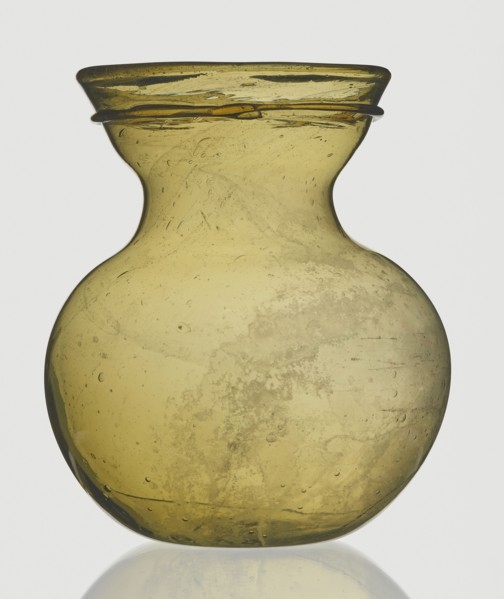 A viceless vessel, Goluchów Greater Poland Voivodeship, below the edge a glass thread is applied