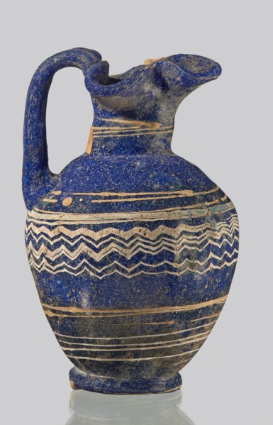 Oinochoe, unknown eastern workshop; 3rd century BC. Type: Grose group II:A, form II:3. Dark blue