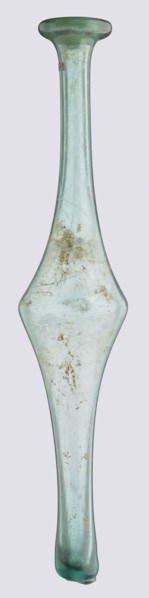Unguentarium with an elongated belly and a long neck, 3rd–4th century AD, unknown type of