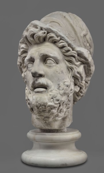 Head of Menelaus from the Menelaus Carrying the Body of Patroclus group, unknown artist. Head of a