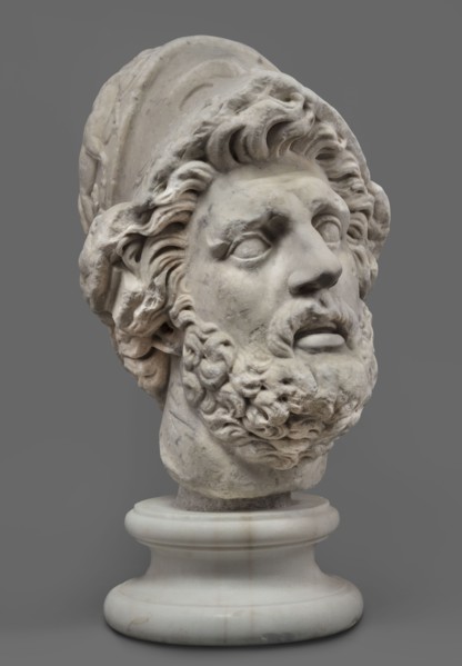 Head of Menelaus from the Menelaus Carrying the Body of Patroclus group, unknown artist. Head of a