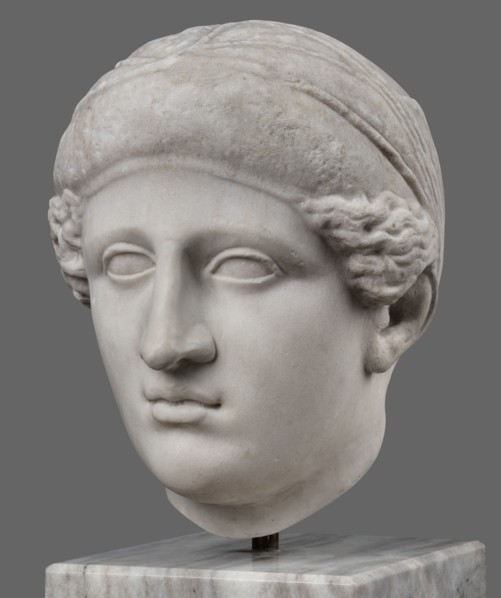 Head of Sappho Head of a Woman of the Kora Albani type, unknown Roman workshop; Sappho ca. 610–580
