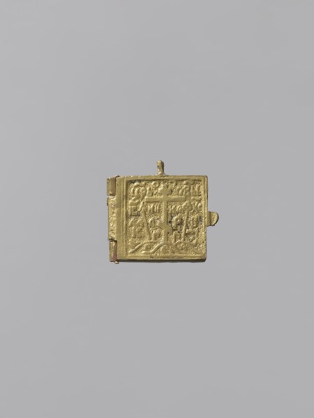 Diptych: Old Testament Holy Trinity and the Mother of God Znamienije, Old Believers' workshop; Mary