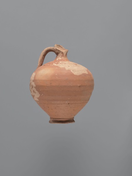Jug, unknown Aswan workshop; type: jug; materials: kaolin clay Gempeler type IA with red-brown