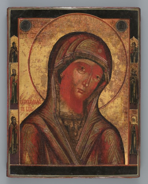 Icon: Our Lady of the Fiery One Ogniewidnaja, Old Believers' workshop, ca. 1850, Wietka; icon;