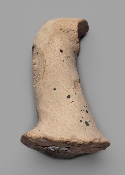 Fragment of a transport amphora neck stamped with a Rose of Rhodes, unknown Rhodian workshop; stamp