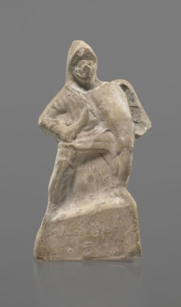 Terracotta gladiator figurine, unknown Southern Italian workshop, terracotta, male figurine. Figure