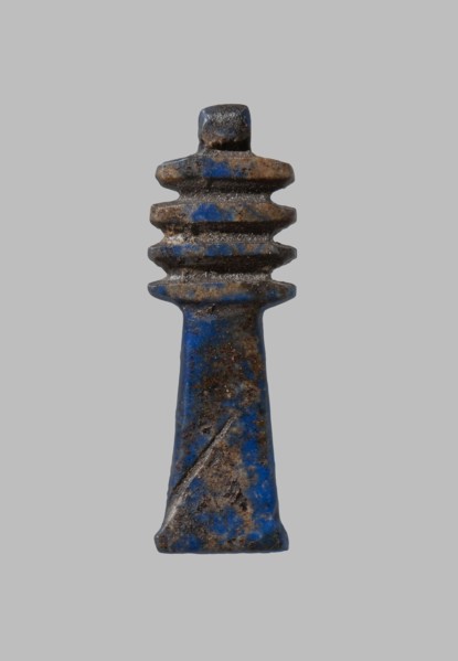 Amulet - djed pillar. Djed pillar with four crossbars, decorated on both sides; pendant on top.