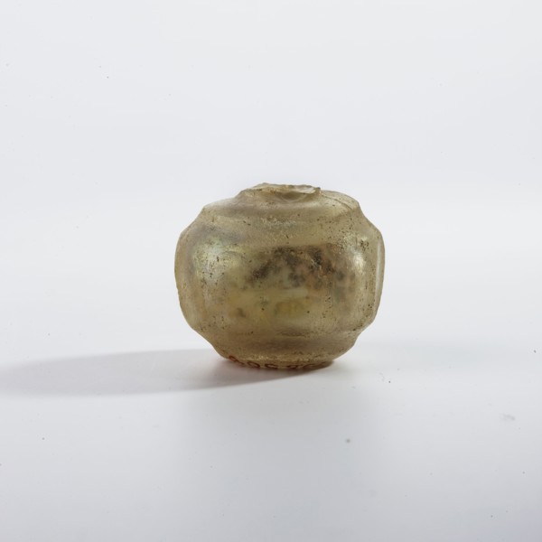 Bottle, Islamic art, Persian, bottle decorated with a row of oval facets and engraved circles
