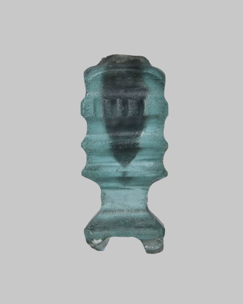 Cosmetic bottle, ; Islamic, Arabic culture; 9th–11th century, Egypt. Thick-walled blue glass